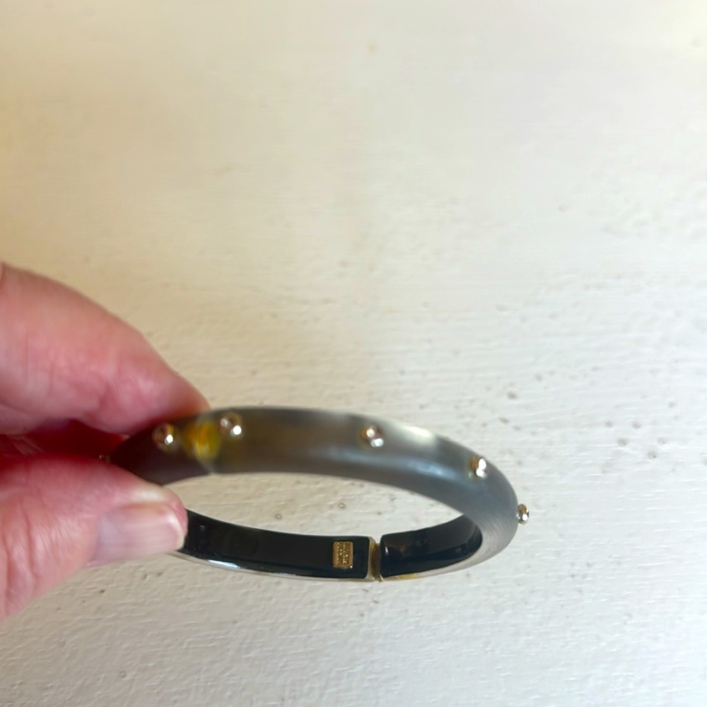 Gray Studded Resin Bangle Bracelet - Picture 2 of 4